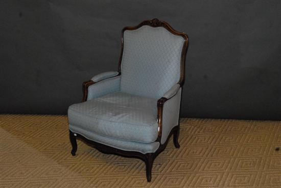 Appraisal: LOUIS XV-STYLE BERGERE Blue upholstery