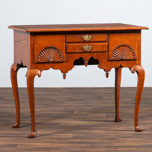 Appraisal: A Queen Anne Fan Carved Cherrywood Dressing Table Connecticut Circa