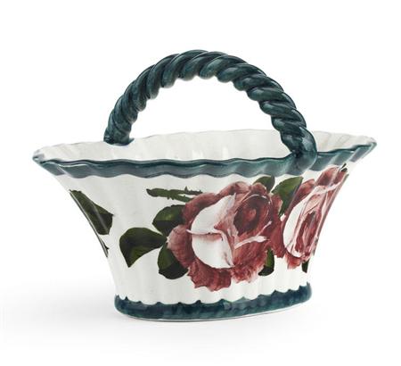 Appraisal: WEMYSS SMALL BASKET CIRCA decorated with cabbage roses impressed mark