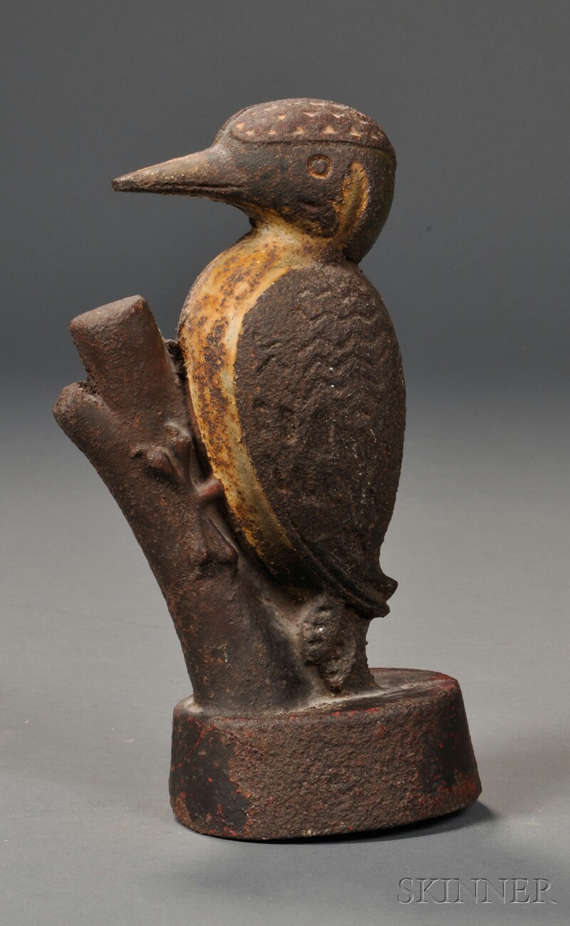 Appraisal: Cast Iron Woodpecker Doorstop America early th century with vestiges