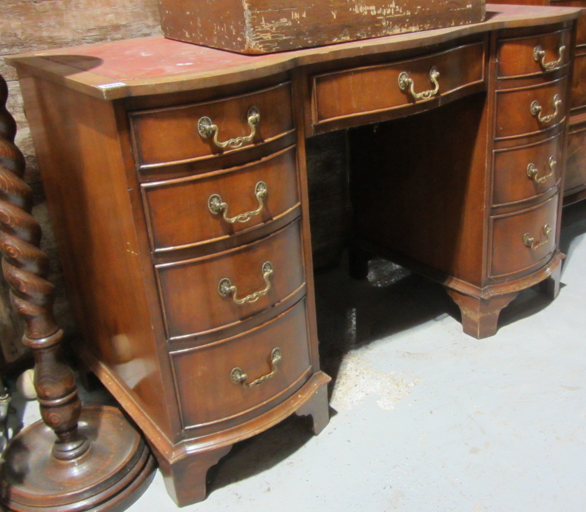 Appraisal: A th century walnut chest with serpentine top