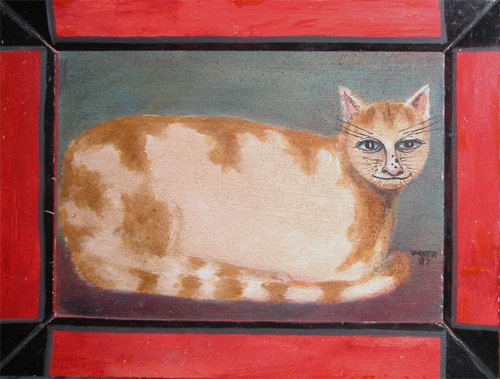 Appraisal: Smiling Cat Artist Varner Pat A great Na ve Cat