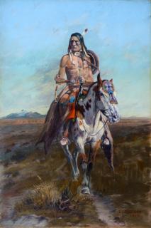 Appraisal: Olaf C Seltzer - Indian on Horseback oil on canvas