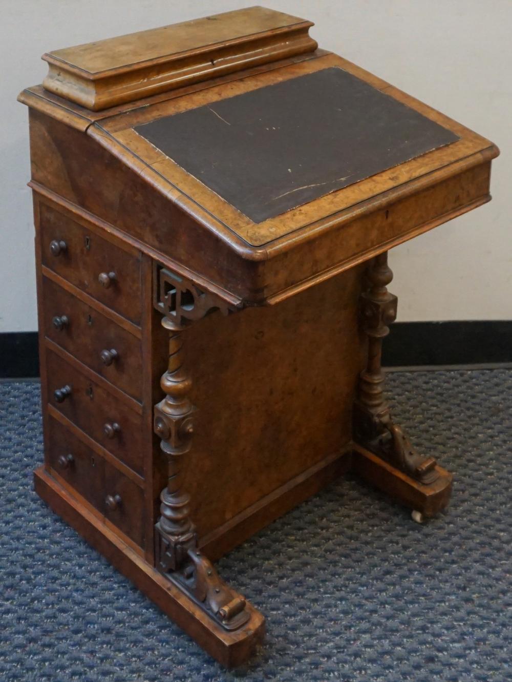 Appraisal: Victorian Burl Walnut Davenport Desk x x in x x