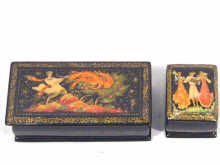 Appraisal: Two signed Russian lacquer boxes measurements cm x cm and