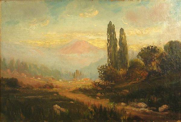 Appraisal: Samuel Tilden Daken American - Sunset on the mountain signed