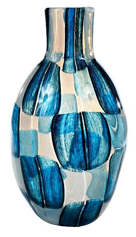 Appraisal: Ercole Barovier Italian - Pezzato Bicolor Glass Vase designed by