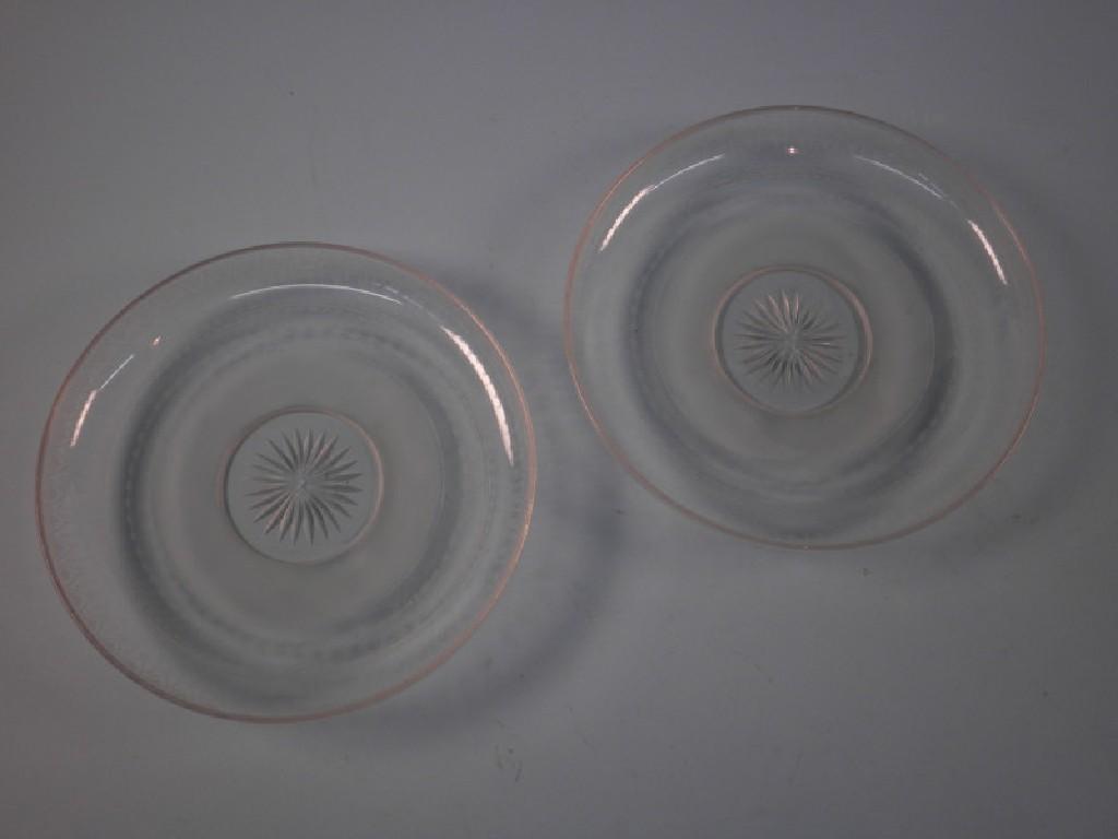 Appraisal: A pair of late thC-early thC cut glass stands cm