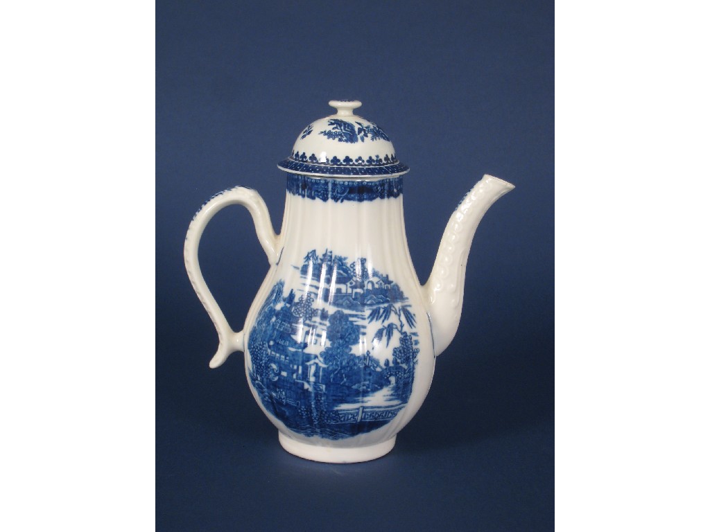 Appraisal: An th Century Caughley blue and white Coffee Pot of