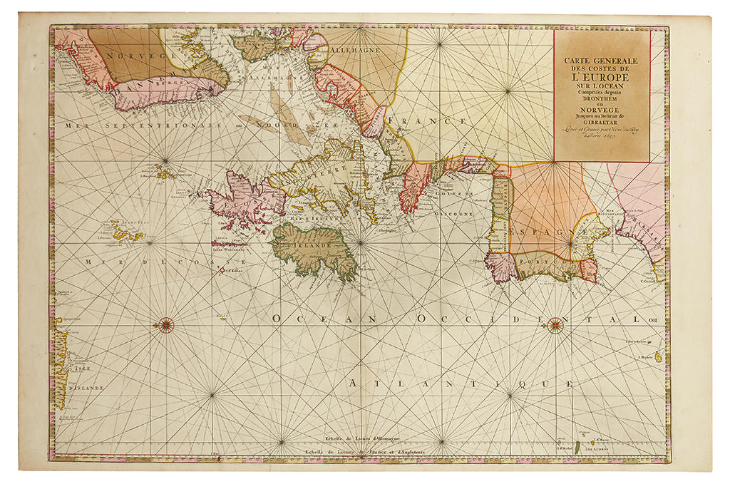 Appraisal: MORTIER PIERRE Carte Generale Des Costes De L'Europe Sur L'Ocean