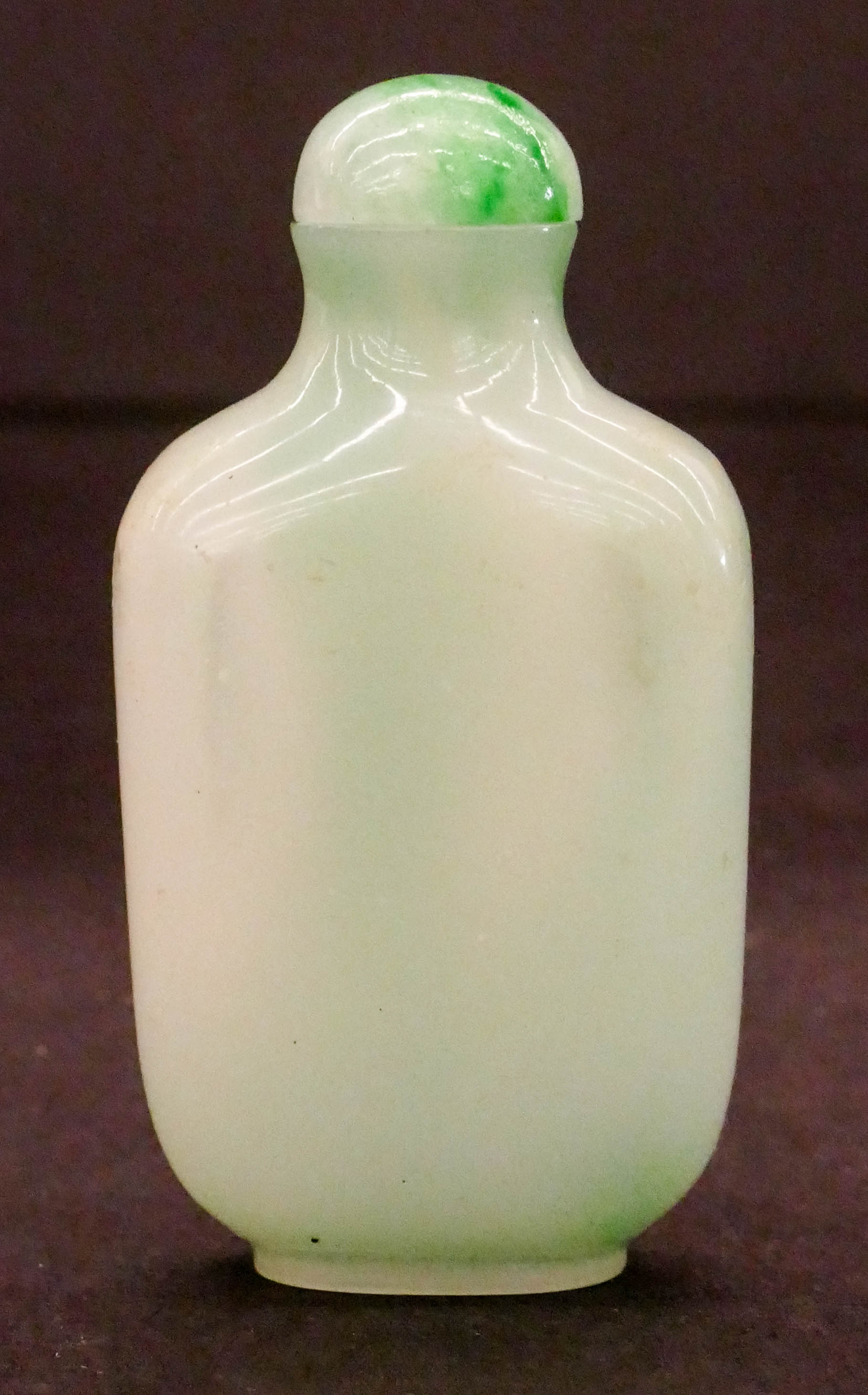 Appraisal: Chinese Qing Jade Imitation Snuff Bottle '' Finely carved peking