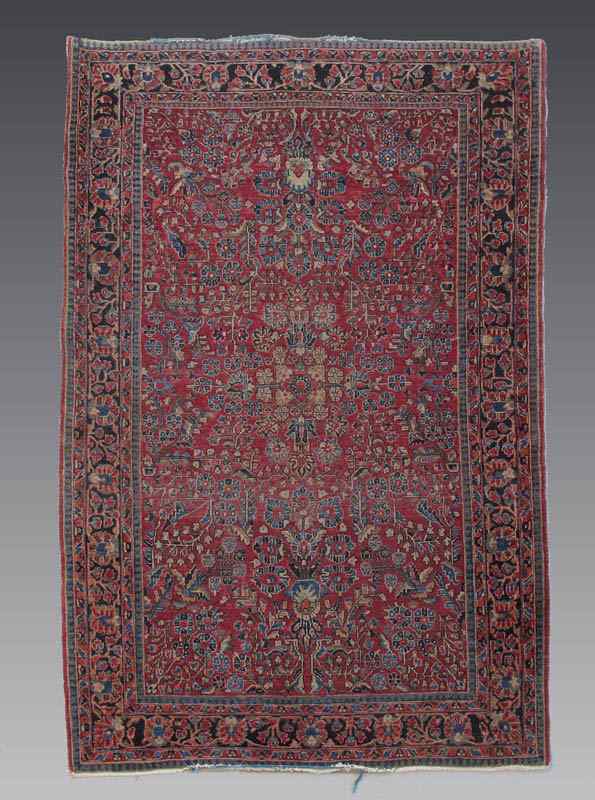 Appraisal: ANTIQUE PERSIAN SAROUK HAND KNOTTED WOOL RUG ' '' x