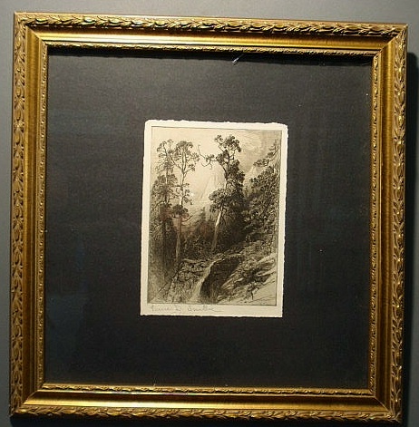 Appraisal: Original etching Yosemite No pencil signed James D Smillie x