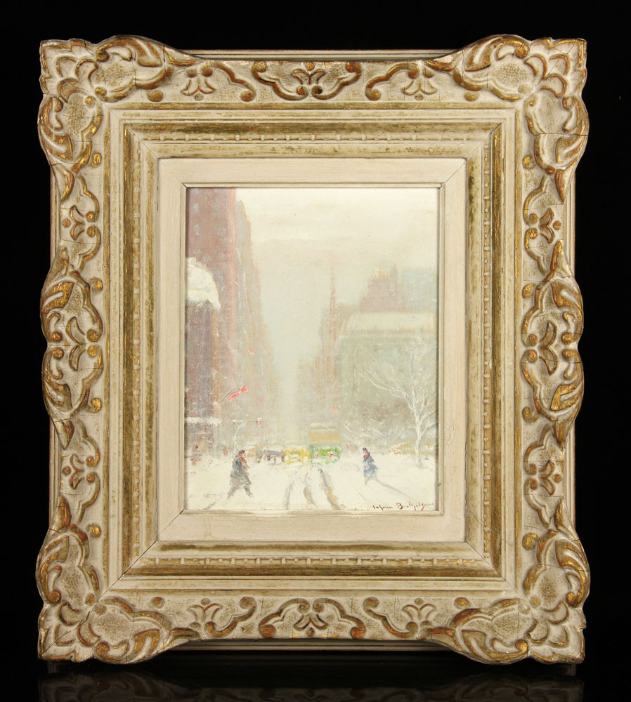 Appraisal: A - Berthelsen NYC Winter Street Scene O CB Johann