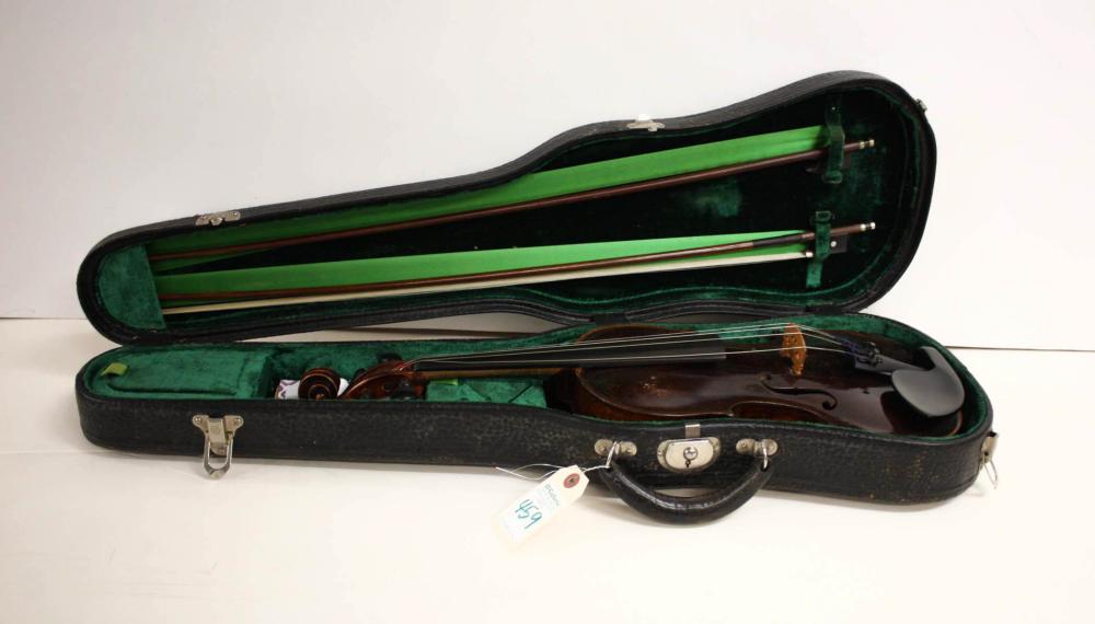 Appraisal: ANTIQUE VIOLIN TWO BOWS AND HARDCASE late th early th