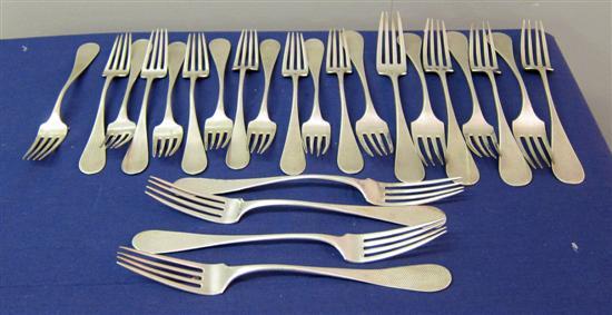 Appraisal: German silver flat ware dessert forks table forks and table