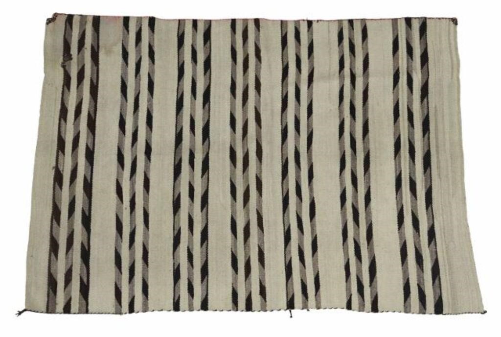 Appraisal: Native American Navajo woven wool rug banded Chinle pattern some