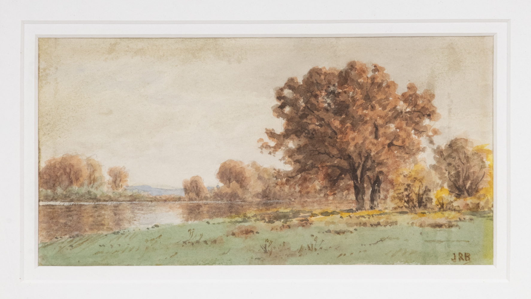 Appraisal: JAMES RENWICK BREVOORT NY - Autumn Pond and Meadow watercolor