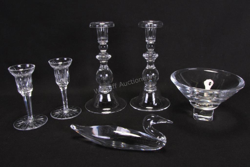 Appraisal: Group of Steuben Waterford and Kosta Crystal six total including