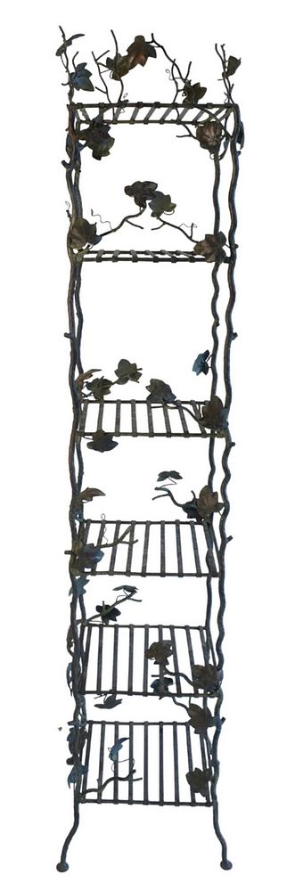 Appraisal: Iron Six Shelf Etagere height inches top x Provenance The