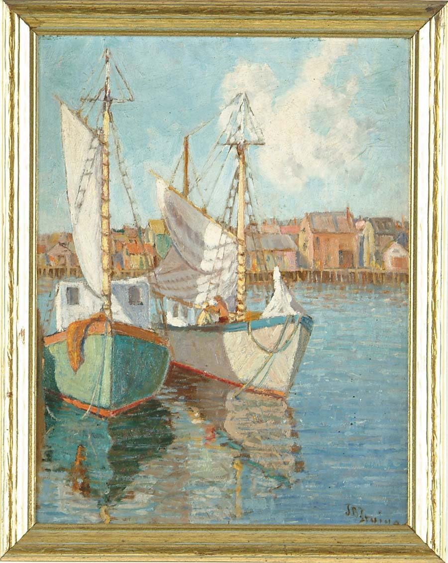 Appraisal: JENNETTE BOWMAN IRVING American th Century GLOUCESTER HARBOR Oil on