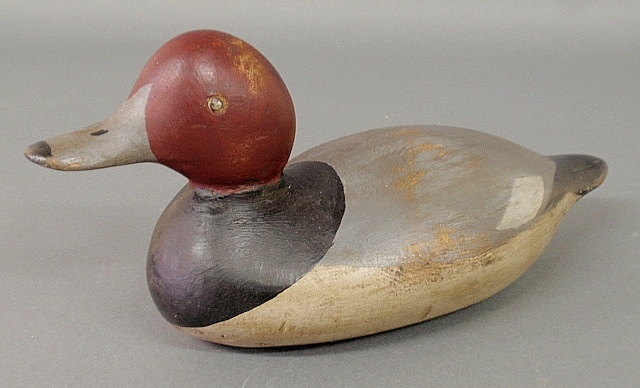 Appraisal: - Mason paint decorated Red Head drake duck decoy with