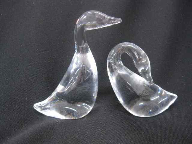 Appraisal: Pair of Steuben Crystal Duck Figurines different poses largest is