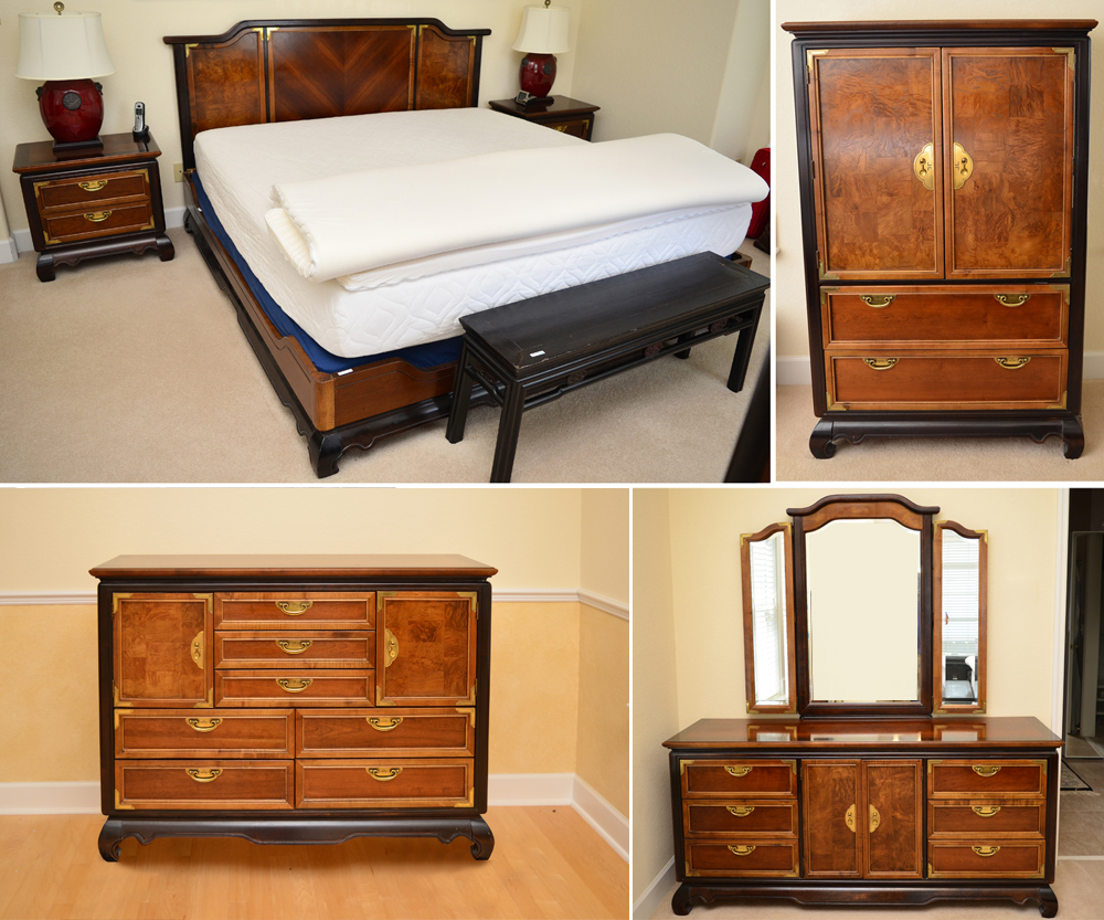 Appraisal: PIECE BROYHILL MING COLLECTION BEDROOM SUITE To include KING SIZE