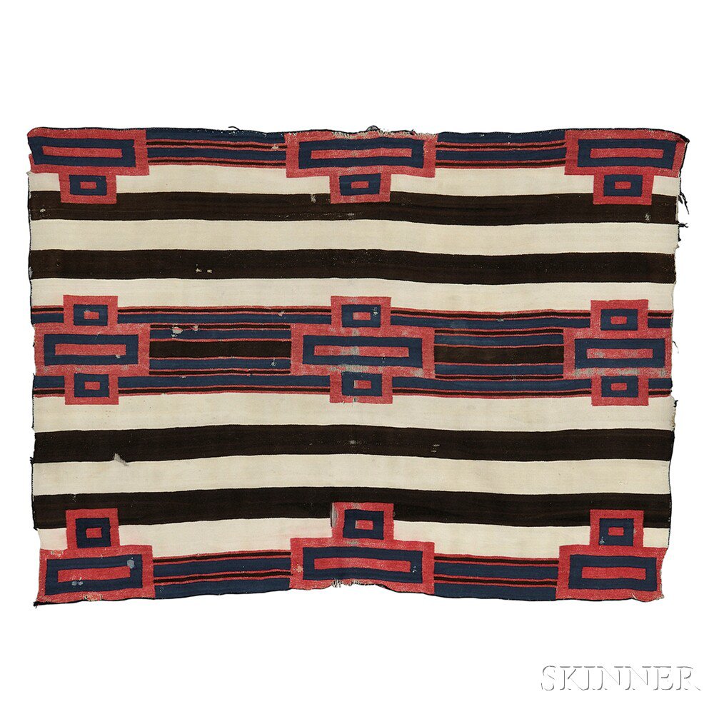 Appraisal: Navajo Classic Chief's Blanket finely woven in a second phase