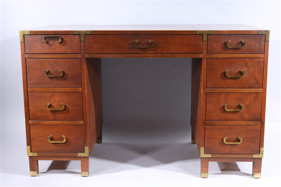 Appraisal: Sligh-Lowry desk nine drawers manufactures mark to interior of center