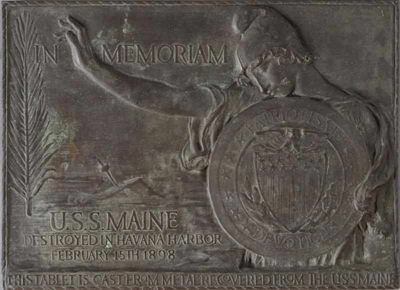 Appraisal: CHARLES KECK - U S S MAINE MEMORIAL PLAQUE Bronze