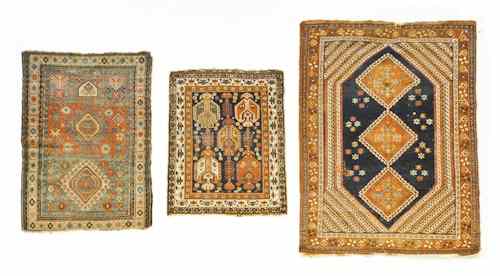 Appraisal: Three Caucasian carpets early th c largest - ' x