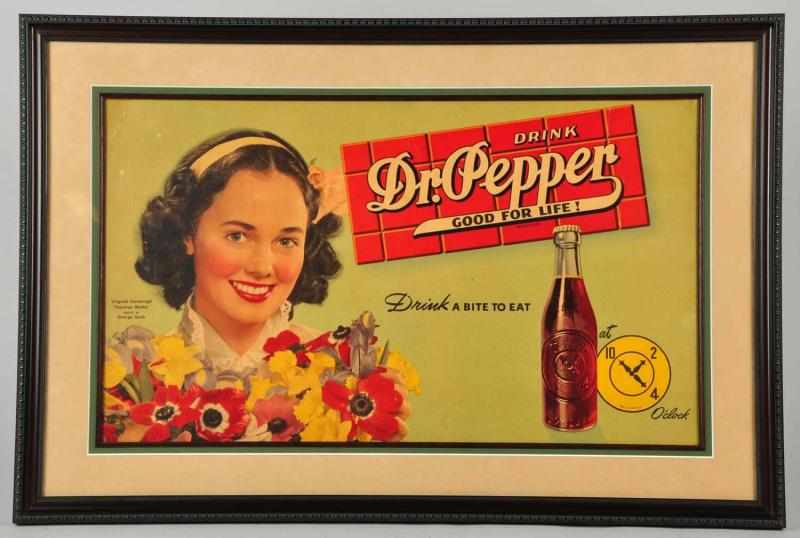 Appraisal: Cardboard s Dr Pepper Horizontal Poster Description Beautifully and expensively