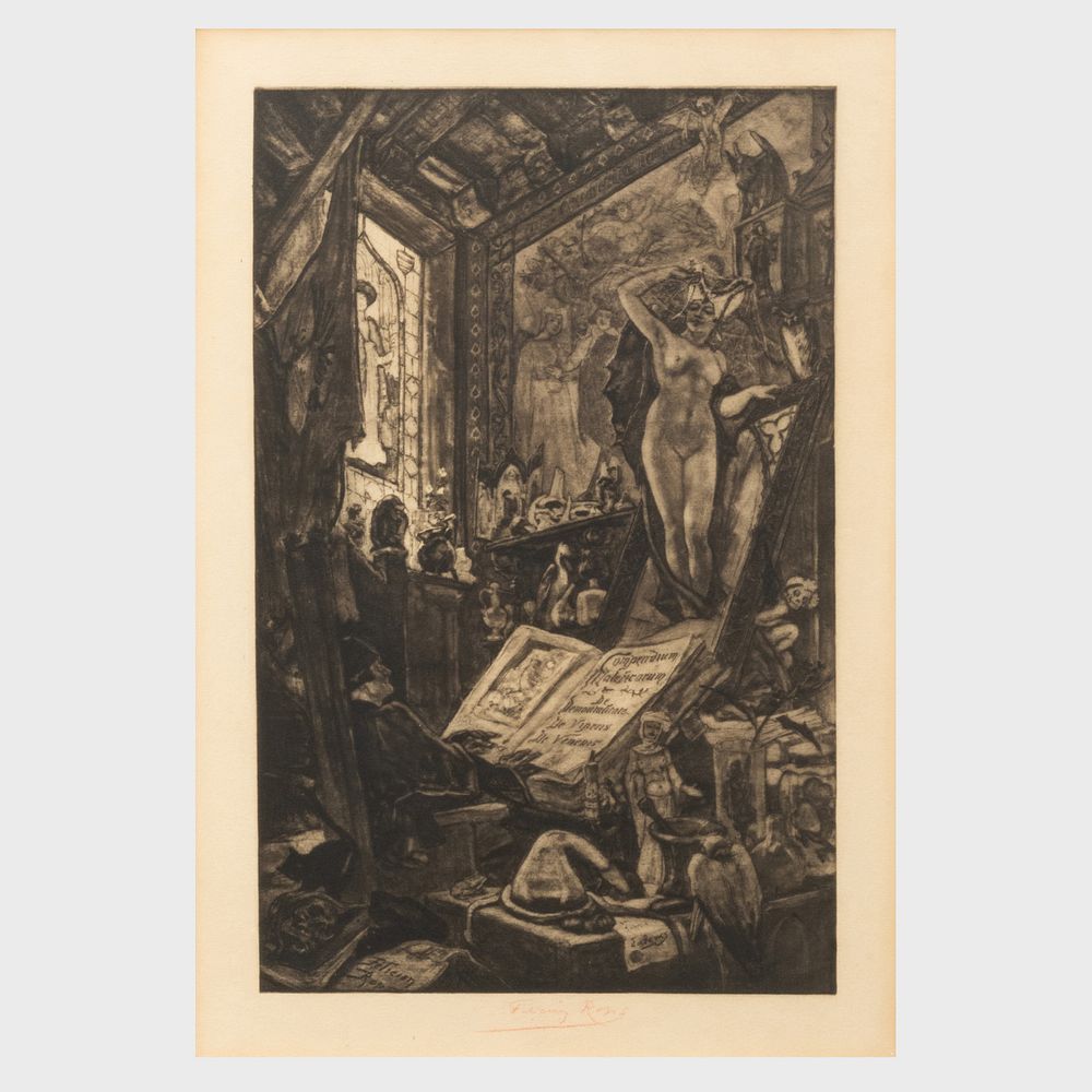 Appraisal: F licien Rops - L'Incantation Etching in black on wove