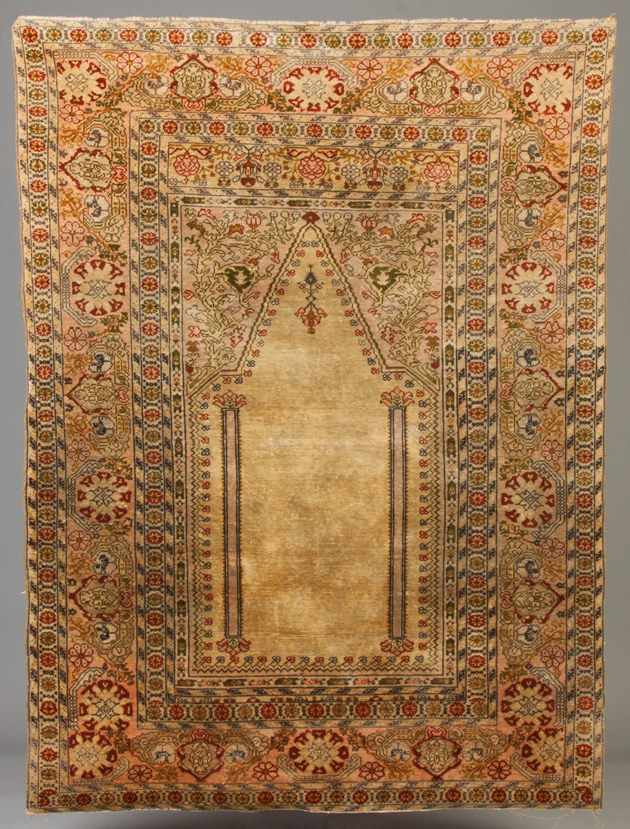 Appraisal: Silk Prayer Rug Late th early th cent