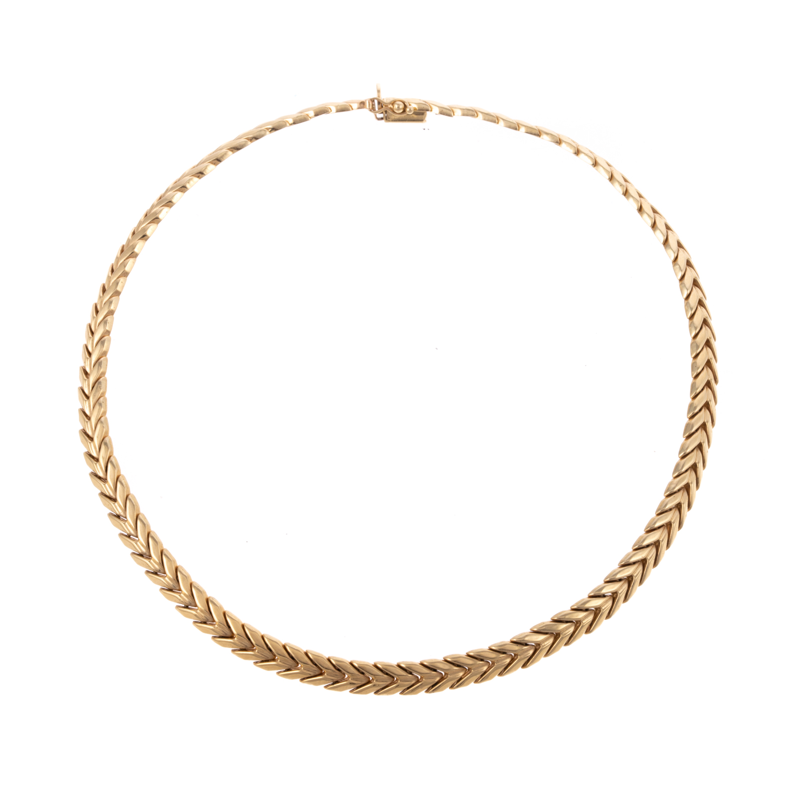 Appraisal: AN ITALIAN CHEVRON LINK NECKLACE IN K K yellow gold