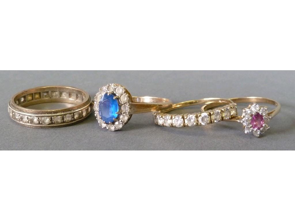 Appraisal: TWO ct GOLD STONE SET CLUSTER RING ct GOLD ETERNITY