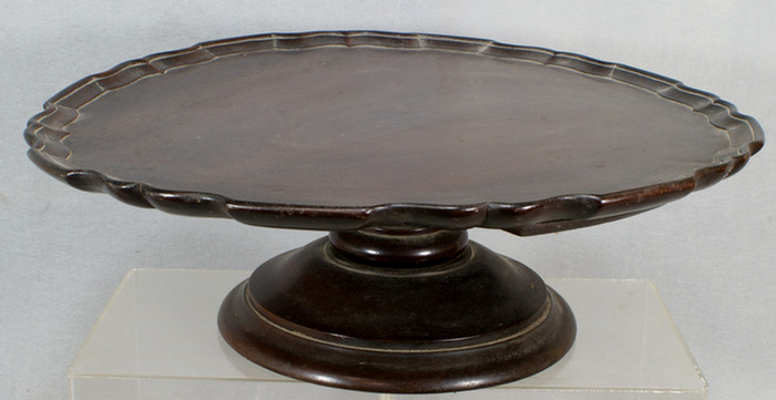 Appraisal: English Mahogany pie crust edged lazy susan compote - d