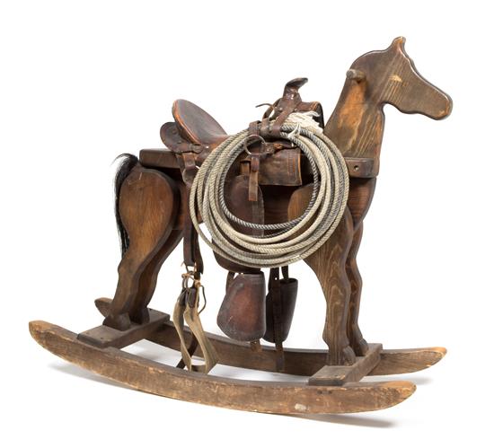 Appraisal: Sale Lot A Buck-a-Roo Style Rocking Horse leather saddle cinch