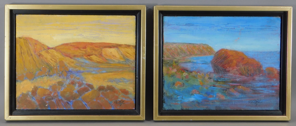 Appraisal: PR C C WOLF EXPRESSIONIST BEACH SEASCAPE PAINTING Rhode Island