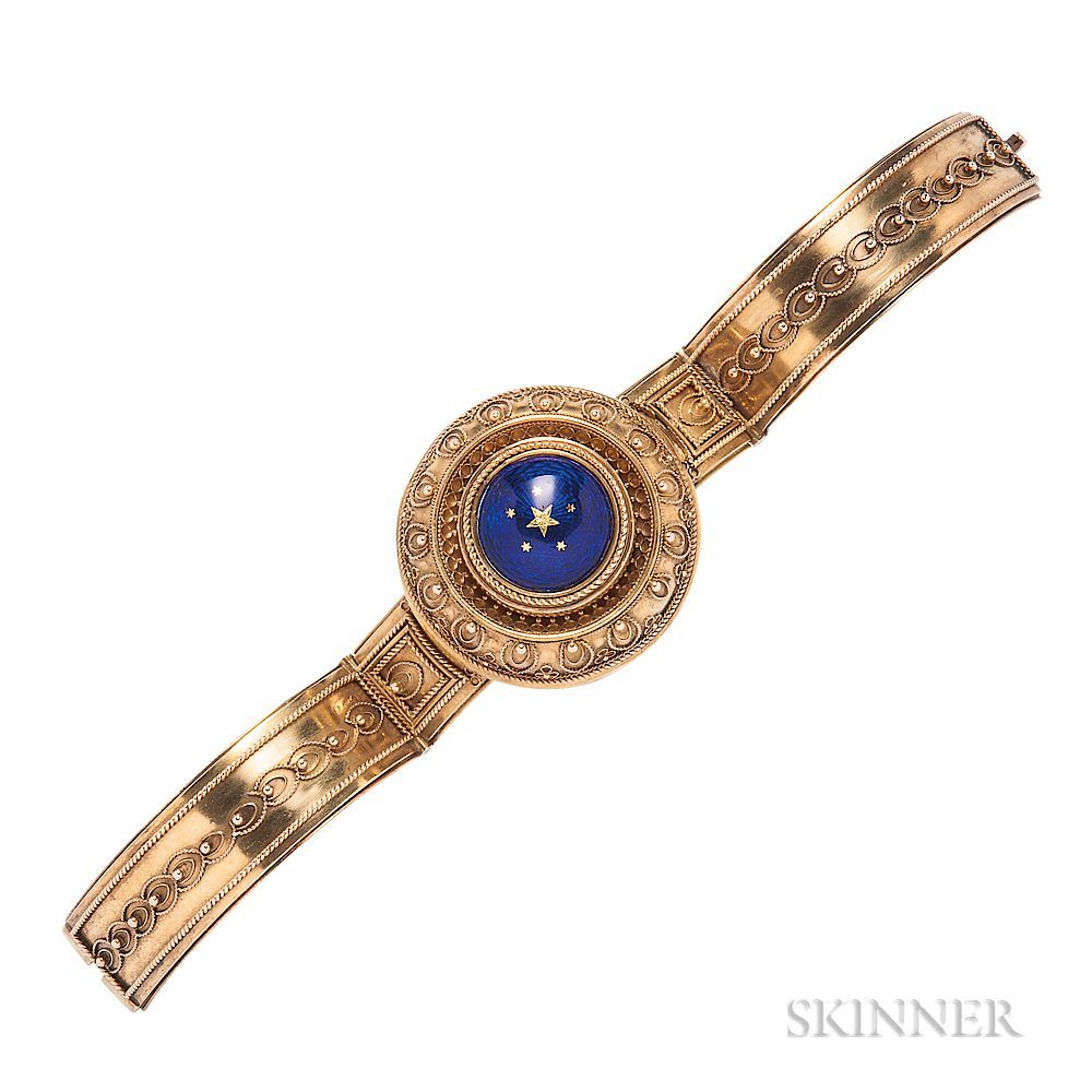 Appraisal: Victorian Gold and Enamel Bracelet Victorian Gold and Enamel Bracelet