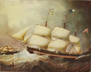 Appraisal: After Samuel Walters American Clipper Ship Independence depicting the ship