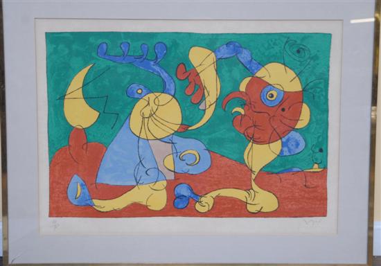 Appraisal: MIRO JOAN Color lithograph Signed lower right in pencil and