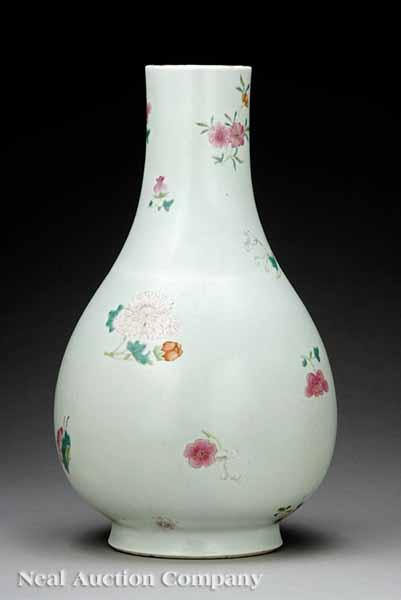 Appraisal: A Chinese Famille Rose Graviata-Ground Porcelain Bottle Vase probably Qianlong