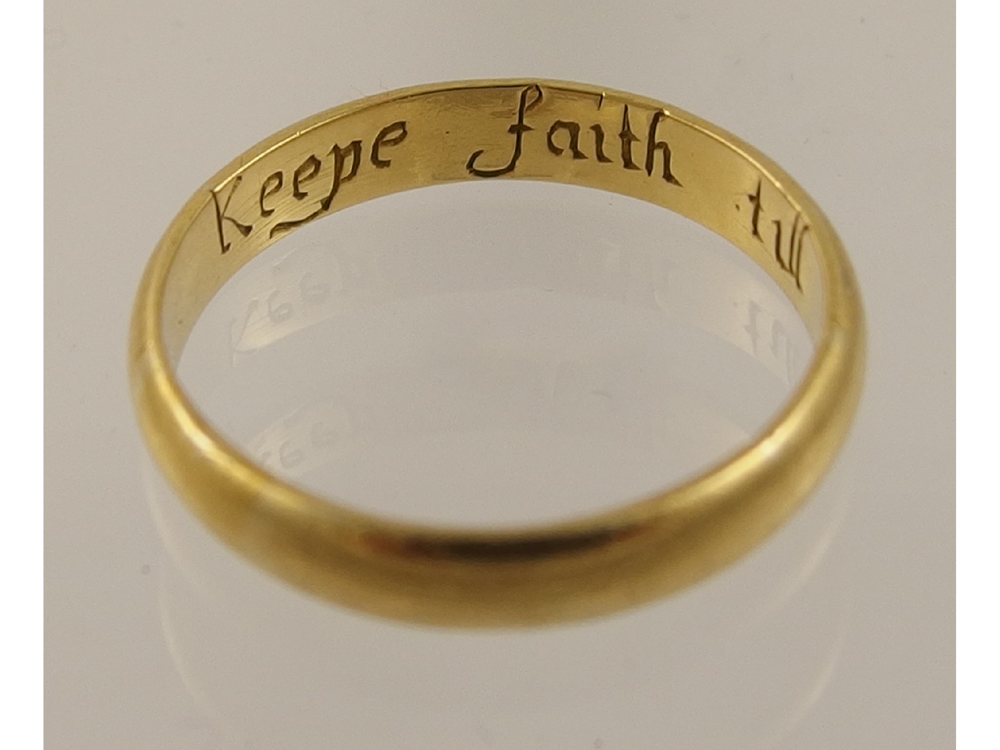 Appraisal: A th th century poesy ringinscribed to the inside '