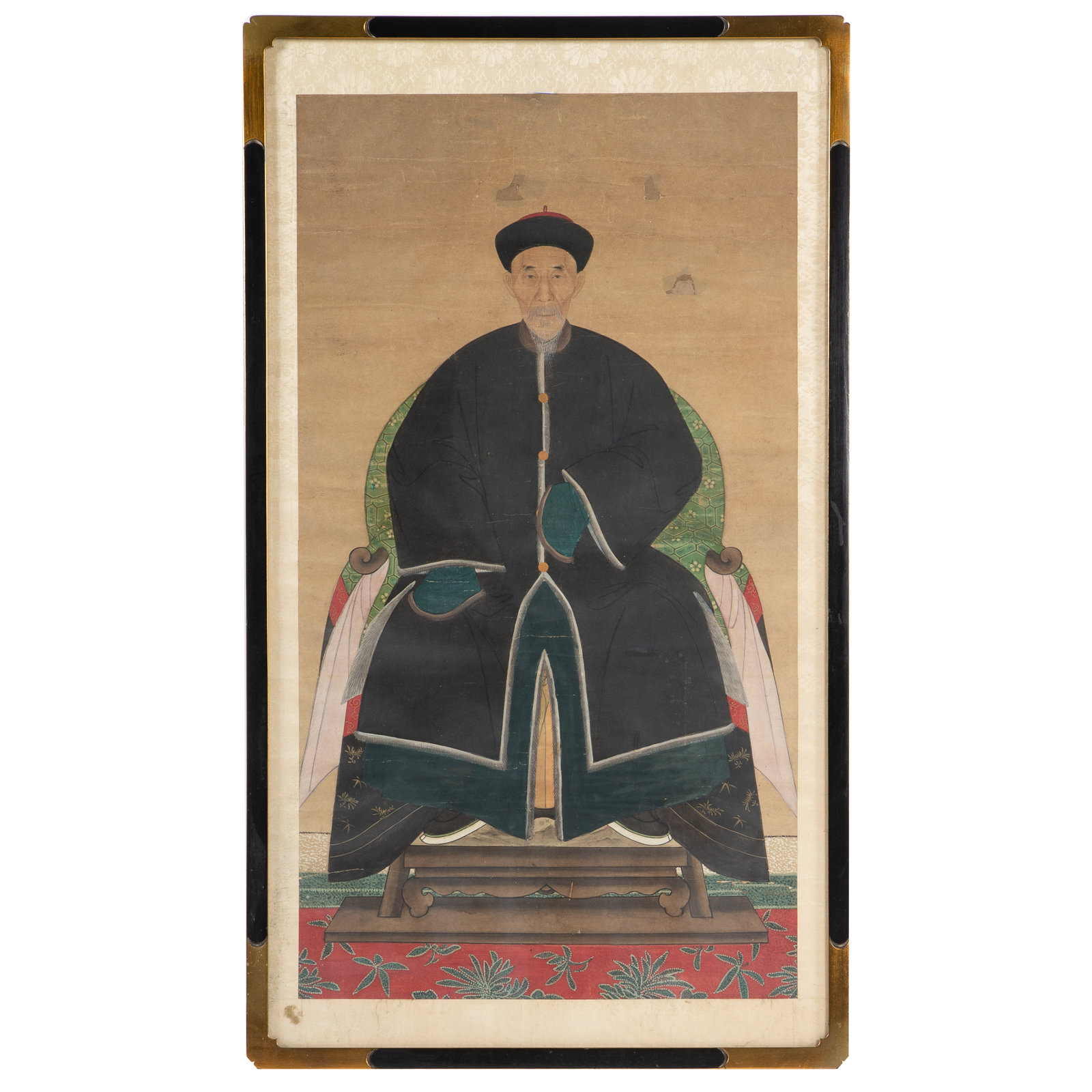 Appraisal: CHINESE ANCESTRAL PORTRAIT Late th century ink and pigment on