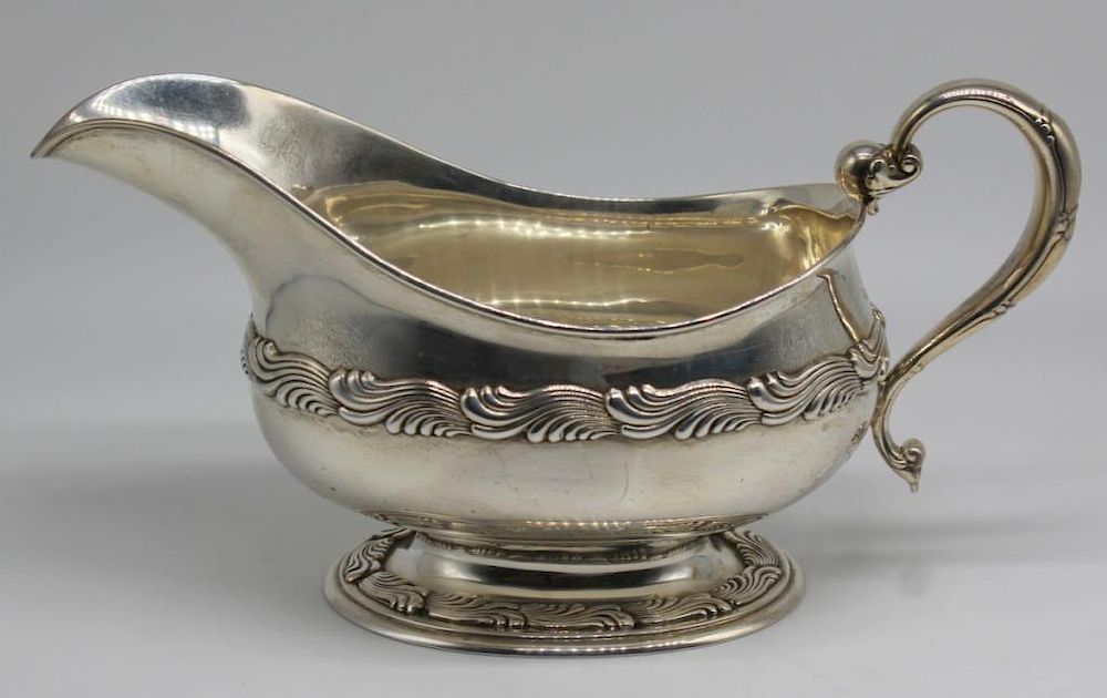 Appraisal: STERLING Tiffany Co Sterling Gravy Boat Tiffany Co sterling Wave