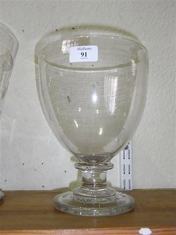 Appraisal: A LARGE REGENCY GLASS RUMMER with bell shaped bowl high