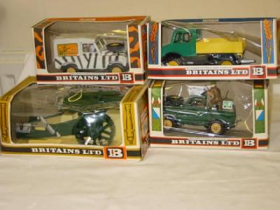 Appraisal: Four Britains Models Land Rover Land Rover Howitzer Unimog boxed