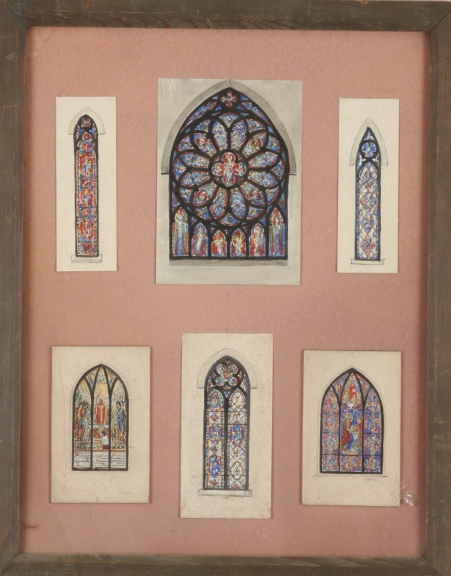 Appraisal: Stained glass window designs for St Mary's Church located in